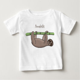 Camiseta Lenta sorridente e bonita na ilustração do desenho