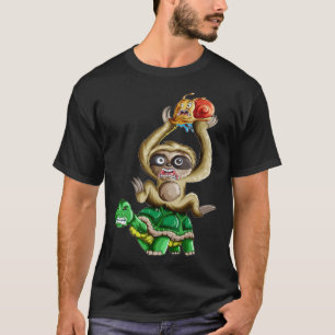 Camiseta Lenta Tartaruga Lenta Sloth Snail Piggback