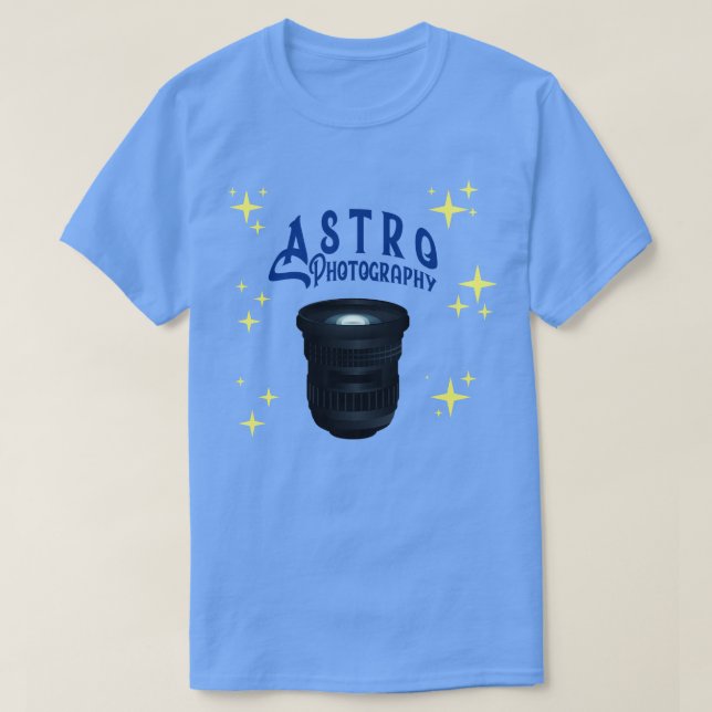 Camiseta Lente da câmara de astrofotografia (Frente do Design)