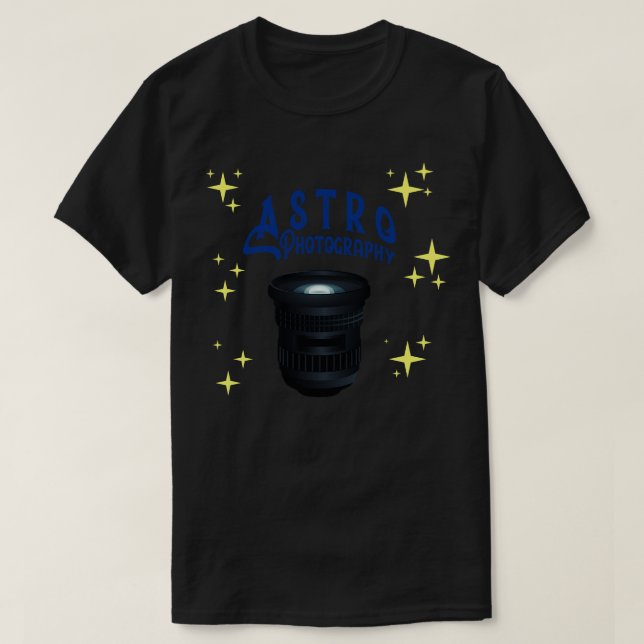 Camiseta Lente da câmara de astrofotografia (Frente do Design)