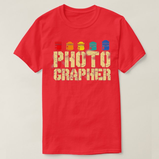 Camiseta Lente da câmera fotográfica retrorreflectora Vinta (Frente do Design)