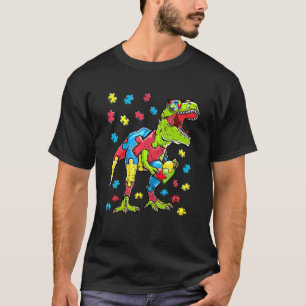 Camiseta Lentes de Sol de Cuz Rex Dinossauro Autismo Consci