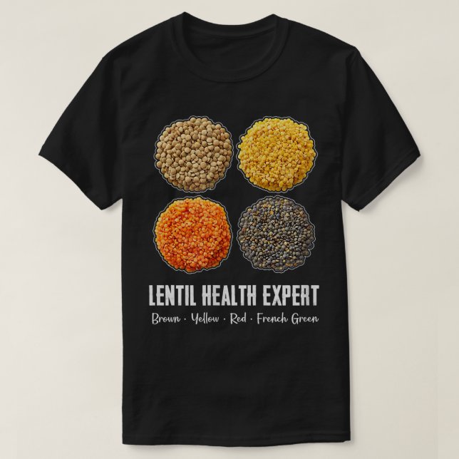 Camiseta Lentil Health Epert Brown Yellow Red Green (Frente do Design)