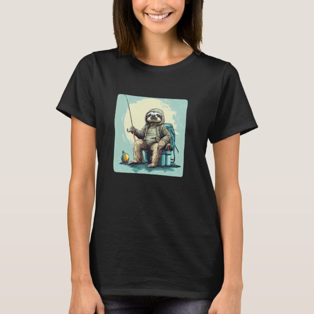 Camiseta Lento e Constante Vence a Pescaria com a Preguiça  (Frente)