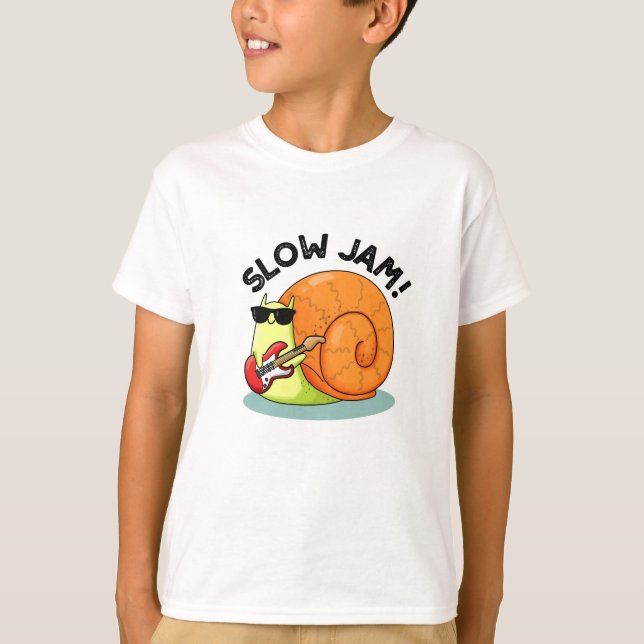 Camiseta Lento Jam Funny Music Snail Pun (Frente)