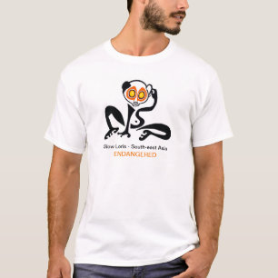 Camiseta Lento LORIS - Primatas - Animais ameaçados - Homen