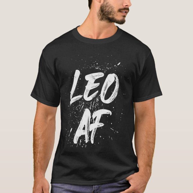 Camiseta Leo AF Zodiac - Sinal de Horoscópio Astrologia Ani (Frente)