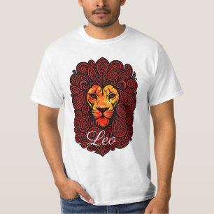 Camiseta Leo astrologia signo do zodíaco leão cabeça paisle