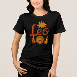 Camiseta Leo astrology birth sign zodiac sun lion head fire