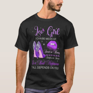 Camiseta Leo Girl Birthday High Heels Lançando Lábios Butte