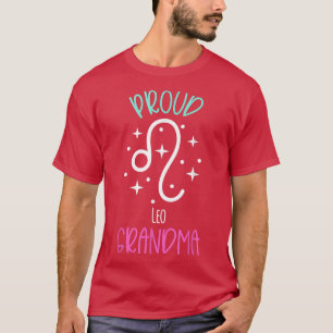 Camiseta Leo Grandma Orgulhosa Vovó Zodioca Símbolo Lion Bl
