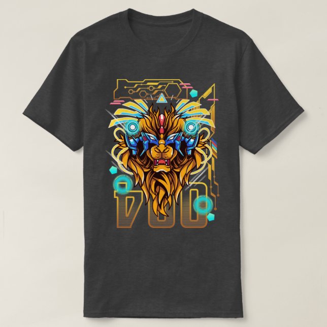 Camiseta Leo Mechanical Lion Horoscope Sinal Zodiac (Frente do Design)