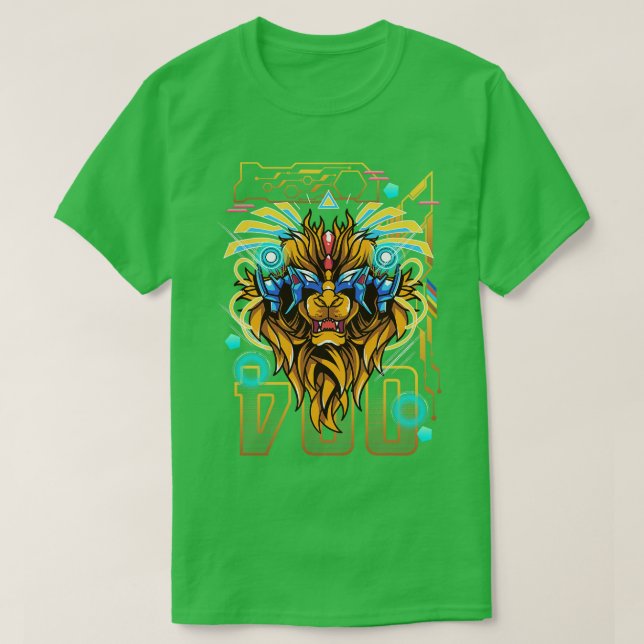 Camiseta Leo Mechanical Lion Horoscope Sinal Zodiac (Frente do Design)
