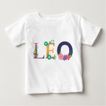 LÉO Nome Arte Com Flores Bordadas