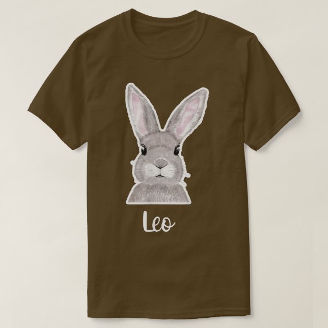 Camiseta Leo Nome Personalizado Coelhinho da Páscoa Sexta-F (Frente do Design)