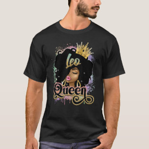 Camiseta Leo Queen Birthday Melanin Leo Black Girl