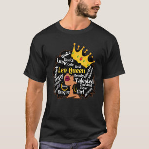 Camiseta Leo Queen Zodiac Horoscope Aniversário Melanin Gir