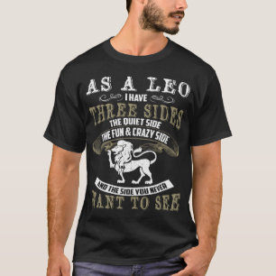 Camiseta Leo Tem Três Lados. Símbolo Leo Zodíaco