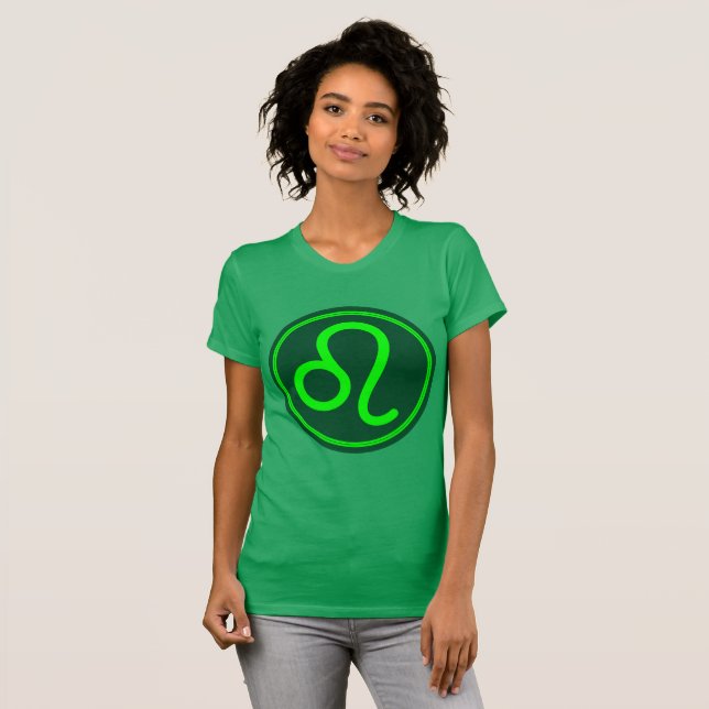Camiseta Leo Zodiac - Símbolo Green Mix (Frente Completa)