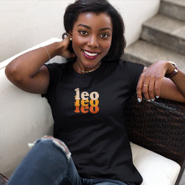 Camiseta Leo Zodiac Sinal | Cor de energia laranja