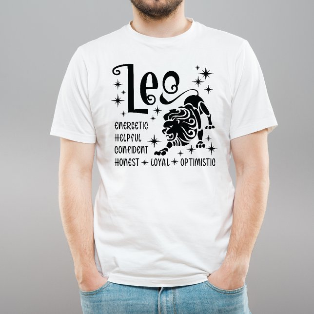 Camiseta Leo Zodiac - Sinal Horoscópio Traços de Personalid (Criador carregado)