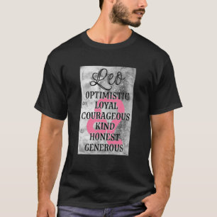 Camiseta Leo Zodiac Sinal Julho Aniversário Atributos Fa