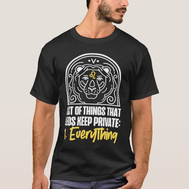 Camiseta Leo Zodiac Things That Leos Keep Private 1 Everyth (Frente)