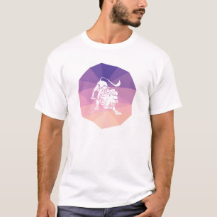Camiseta Leo zodiano assina horóscopo roxo moderno