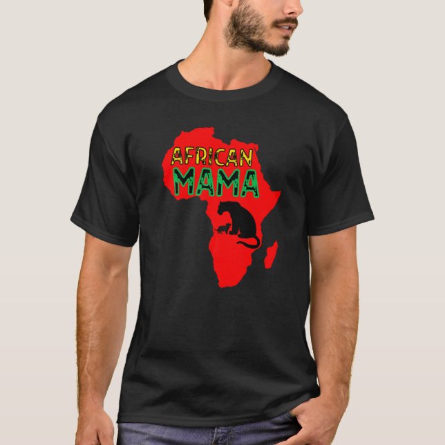 Camiseta Leoa Mãe Africana Vermelha (Frente)