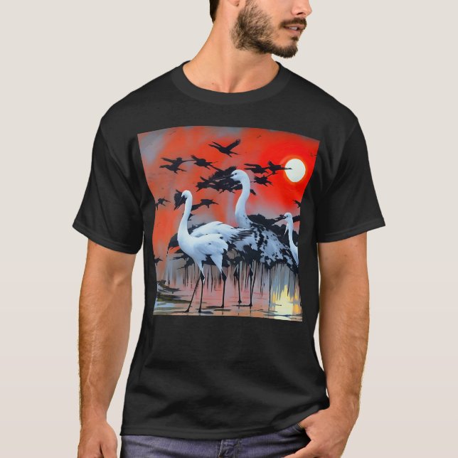 Camiseta Leões brancos no pôr do sol (Frente)