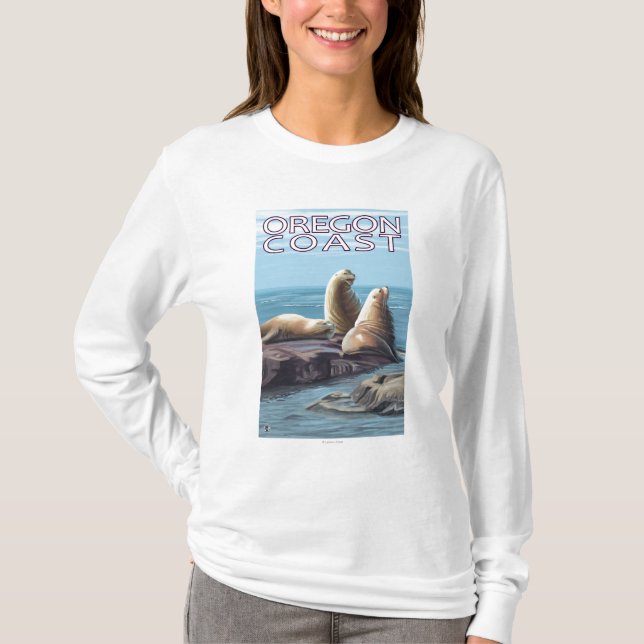 Camiseta Leões de mar da costa de Oregon (Frente)