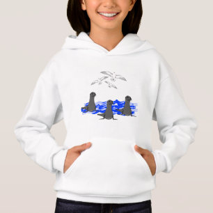 Camiseta Leões do Mar Oceano e gaivotas Garotas Hoodie