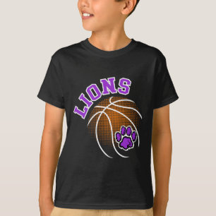 Camiseta Leões Esboço Escola Orgulho Leão Roxo Espírito Leã