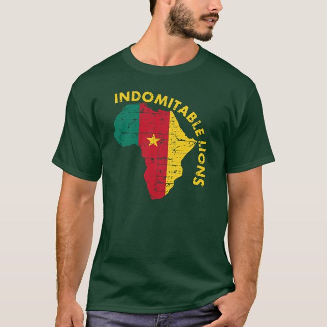 Camiseta Leões indomáveis de República dos Camarões (Frente)