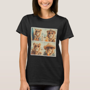 Camiseta Leões Legais Com Óculos De Sol Férias De Animais F