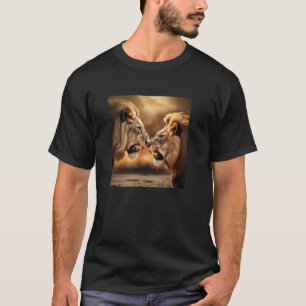 Camiseta Leões se Confrontando Amantes de Leões Africanos A