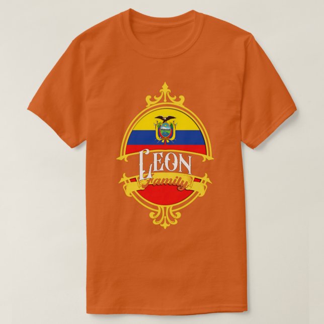 Camiseta Leon Family Equador flag (Frente do Design)