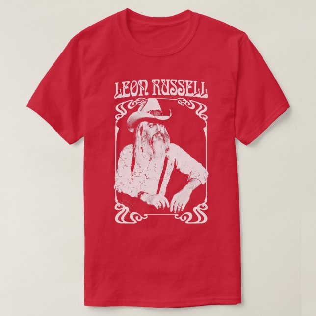 Camiseta Leon Russell Retro 1970s Fan Design (Frente do Design)