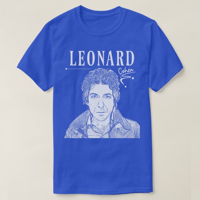 Camiseta Leonard Coen White Retro (Frente do Design)