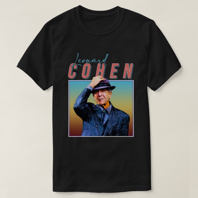 Camiseta Leonard Cohen Retro Style Music Fan Gifts (Frente do Design)