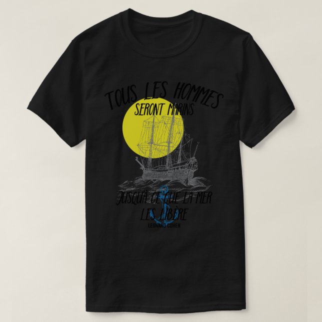 Camiseta Leonard Cohen Tous Les Hommes Seront Marins - Suza (Frente do Design)