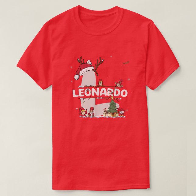 Camiseta Leonardo Christmas Shirt w Leonardo Name for funny (Frente do Design)