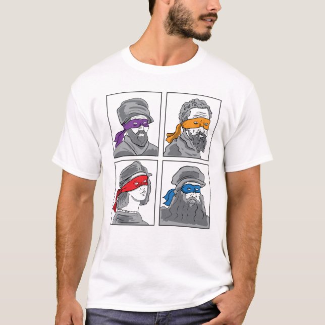 Camiseta Leonardo Donatello Raphael Michelangelo Gift (Frente)