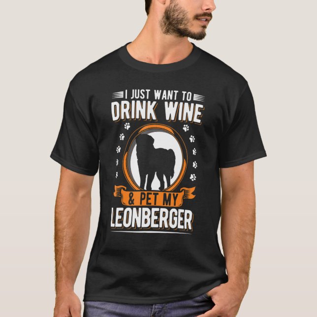 Camiseta Leonberger E Wine (Frente)