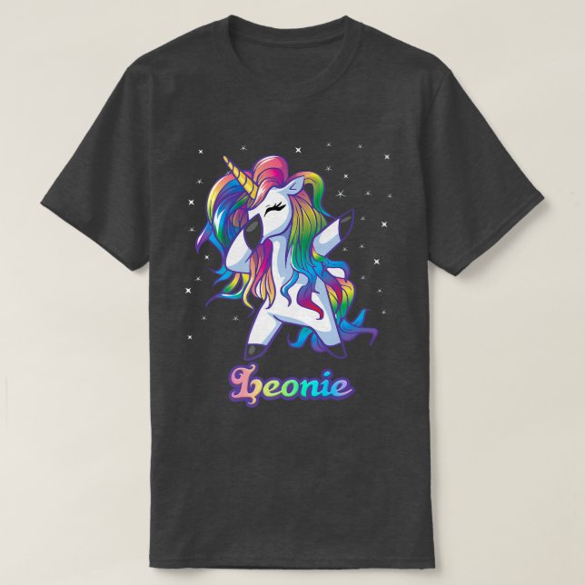 Camiseta LEONIE Unicorn Oferece Presentes Para Meninas De A (Frente do Design)