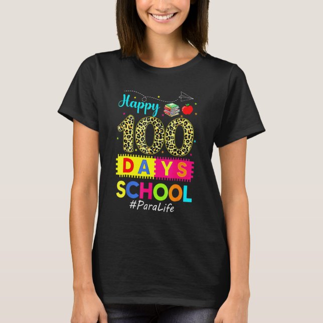 Camiseta Leopard 100th Day Of School Para Life 100 Days Sma (Frente)