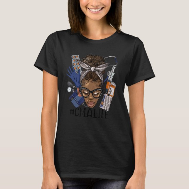 Camiseta Leopard Afro Messaging CMA Life Certified Medical (Frente)