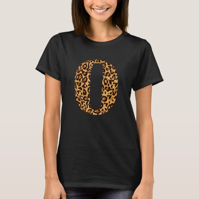 Camiseta Leopard Alphabet O Professores Estudantes Crianças (Frente)