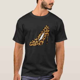 Camiseta Leopard Animal Imprime Altos Saltos Mulheres Stile