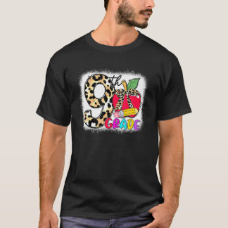 Camiseta Leopard Apple 9Th Grade Student Teacher Back To Sc